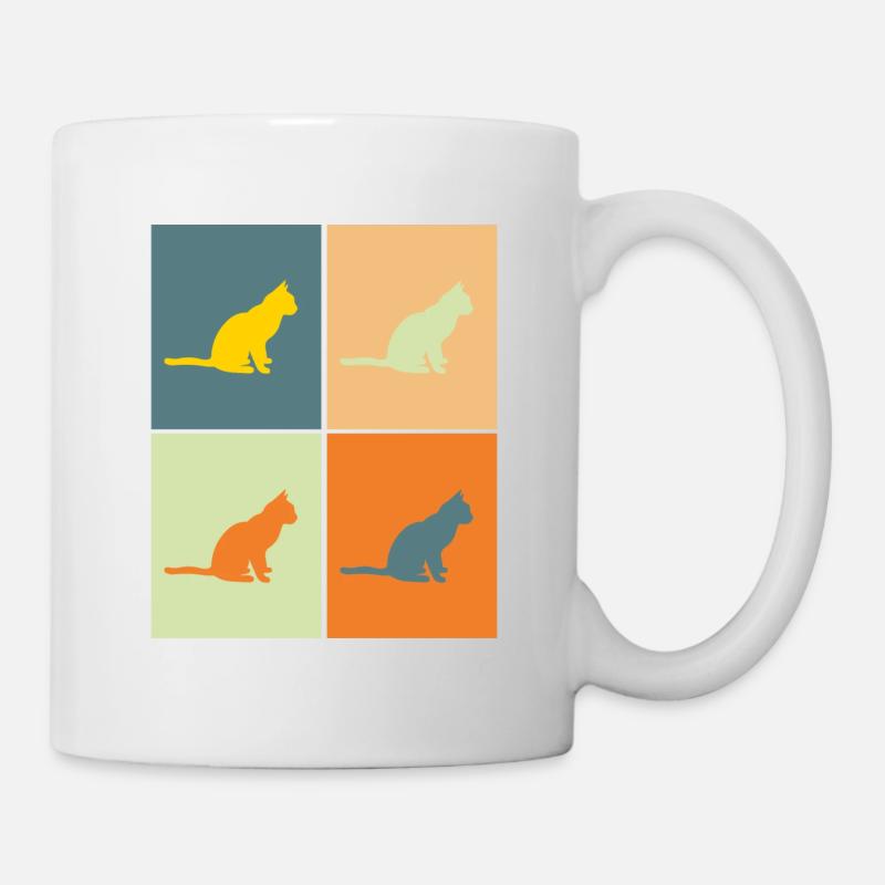 Pop-Art chat cadeau idéal pour l’anniversaire - Mug blanc - blanc