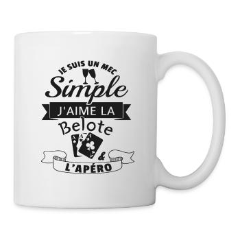 J´aime la belote et l apéro cadeau - Mug blanc - blanc - Droite