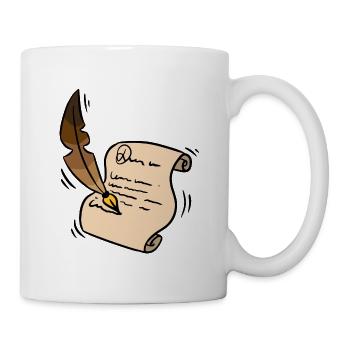 Schriftsteller Autor Tintenschrift Feder Geschenk - Tasse - Weiß - Rechts