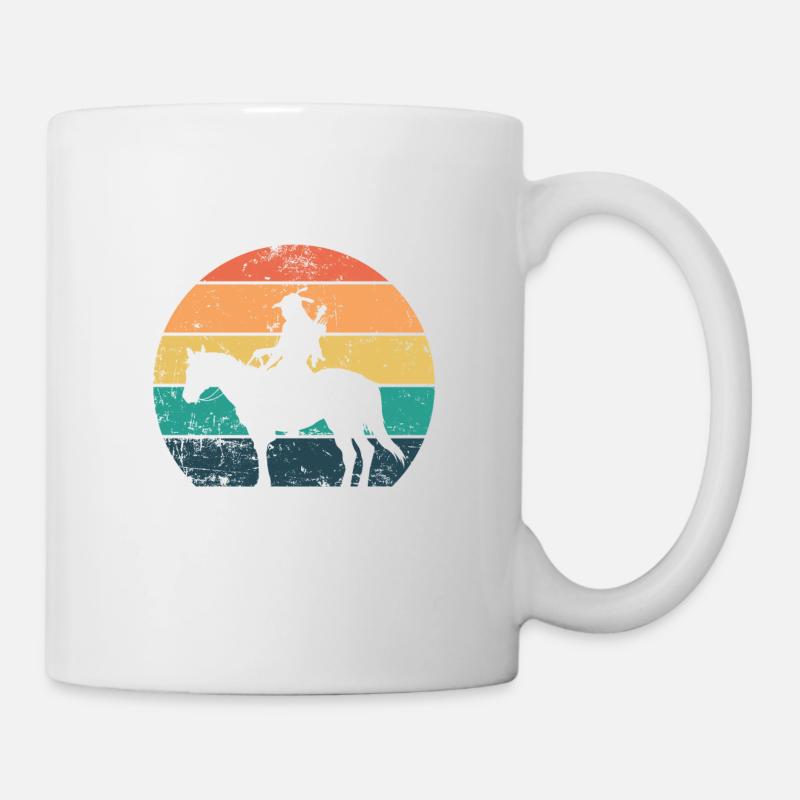 Amérindiens amérindiens à cheval - Mug blanc - blanc