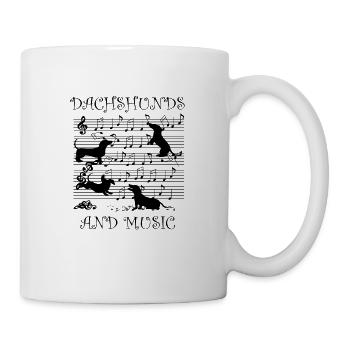 Teckel Notes musicales musiciens Clé de partition - Mug blanc - blanc - Droite