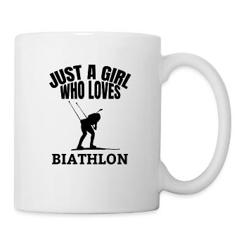 Biathlon fille biathlète sports d’hiver cadeau - Mug blanc - blanc - Droite