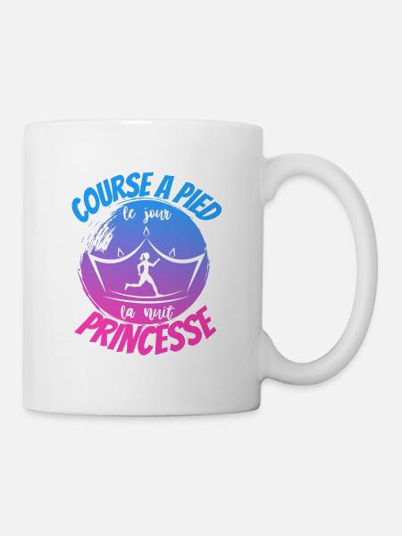 Course à pied le jour la nuit princesse ! - Mug blanc - blanc
