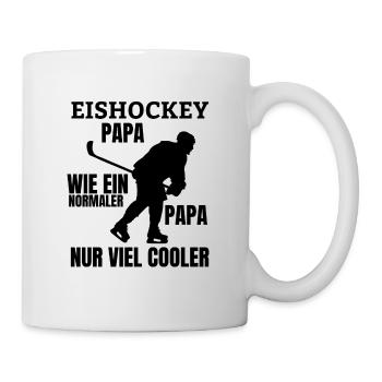 Eishockeyteam Papa Eishockey Dad Ice Hockey Vater - Tasse - Weiß - Rechts