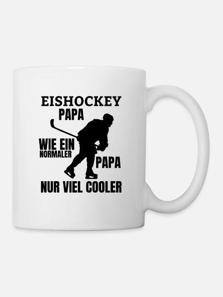 Eishockeyteam Papa Eishockey Dad Ice Hockey Vater - Tasse - Weiß