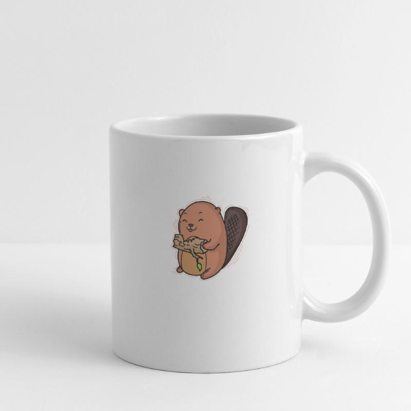 Beaver eats a tree trunk Mug