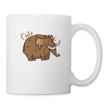 Mammut ist verliebt - Tasse - Weiß - Rechts