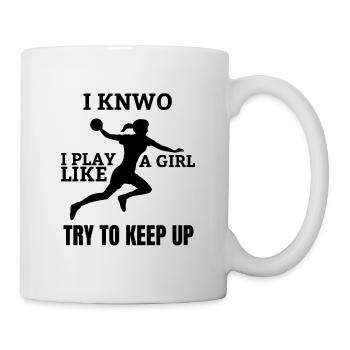 Handball Mädchen Handballerin Frauenhandball Damen - Tasse - Weiß - Rechts