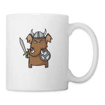 Mammut spielt Wikinger - Tasse - Weiß - Rechts