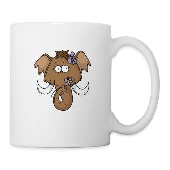 Mammoth ploughs flowers - Mug - white - Right