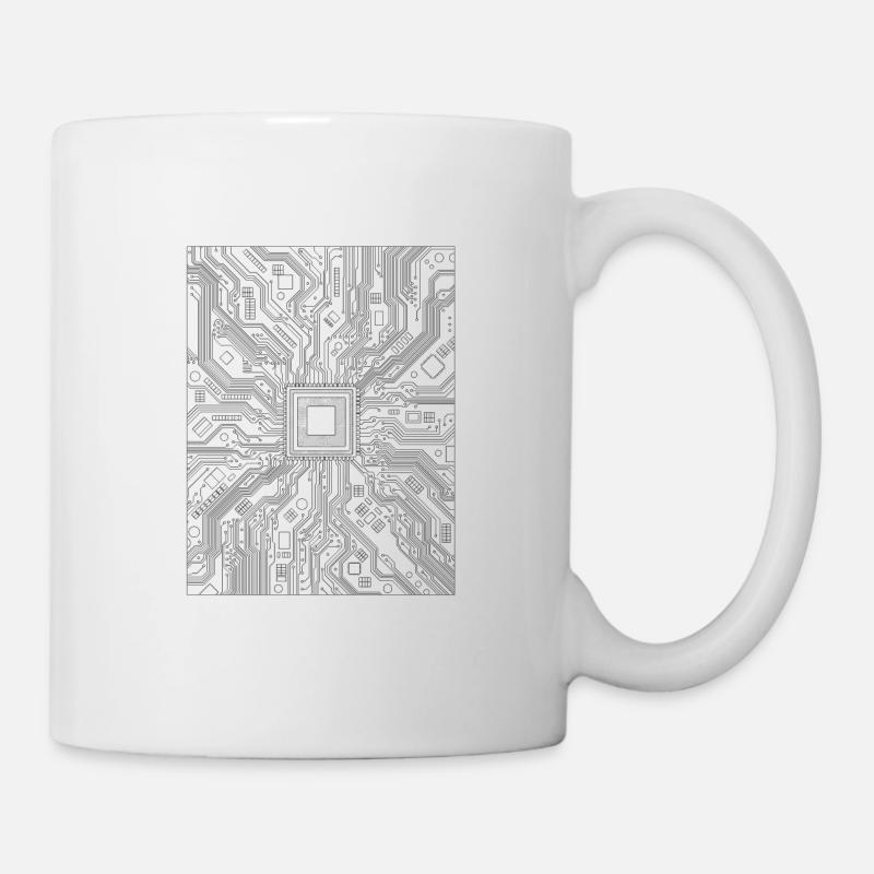 Circuit de l’ordinateur - Carte - Mug blanc - blanc