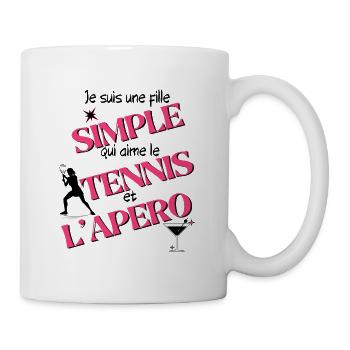 Je suis une fille qui aime le tennis - Mug blanc - blanc - Droite