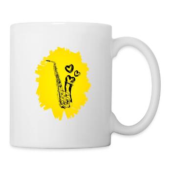 Saxophon - Tasse - Weiß - Rechts
