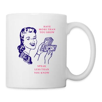 Speak Less Than You Know Zitatgrafik - Tasse - Weiß - Rechts