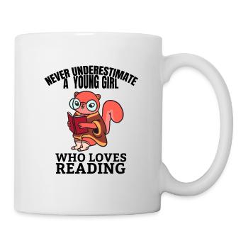 Lesen Bücher Buchliebhaberin Buch Mädchen Leserin - Tasse - Weiß - Rechts