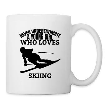 Ski Skiing Saying Ski girl skier - Mug - white - Right