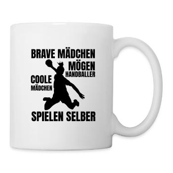 Handball Mädchen Frauenhandball Handballerin Damen - Tasse - Weiß - Rechts