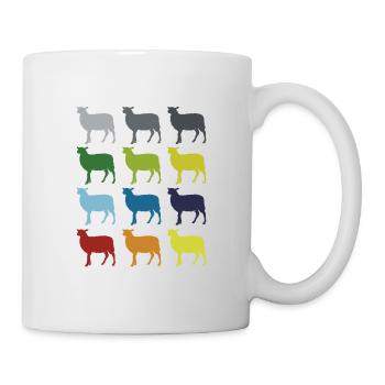 Neon Pop Art Retro mouton mouton idée cadeau - Mug blanc - blanc - Droite