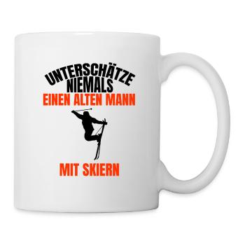 Ski fahren Spruch Skier Skifahren Vater Skifahrer - Tasse - Weiß - Rechts