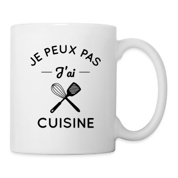 Je peux pas j'ai cuisine - Mug blanc - blanc - Droite