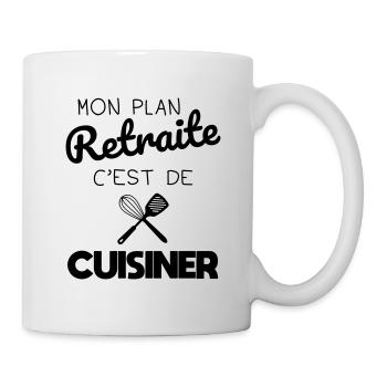 Mon plan retraite c'est de cuisiner - Mug blanc - blanc - Droite