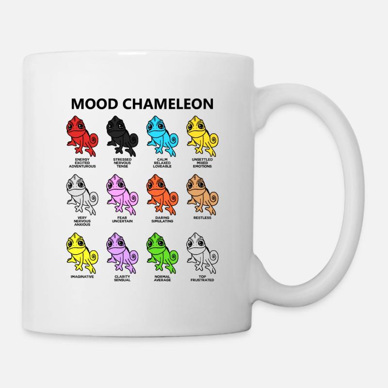 Stimmung Chamäleon Zitat Grafik - Tasse - Weiß