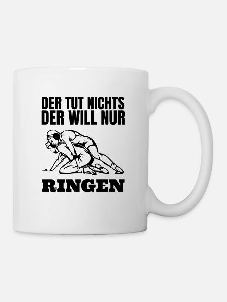 Ringer Spruch Ringen Wrestling lustige Geschenk - Tasse - Weiß