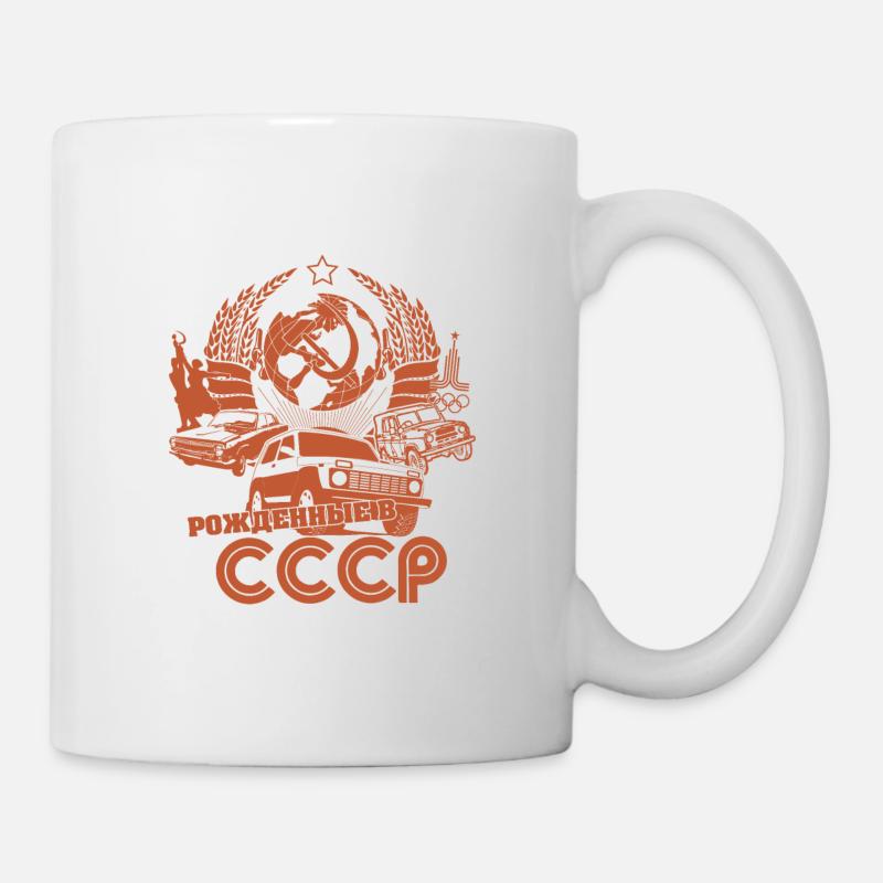 Né en URSS soviétique cadeau - Mug blanc - blanc