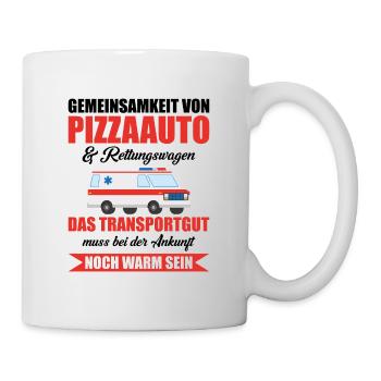 Pizzaauto rettungswagen Geschenk Arzt Medizin - Tasse - Weiß - Rechts