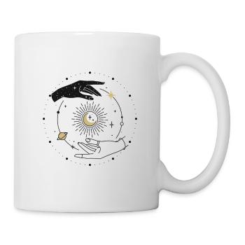 Universe Spiritual Tattoo Hands Moon Stars - Mug - white - Right