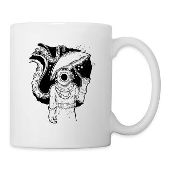 Fonds marins dessin sketchy old school - Mug blanc - blanc - Droite