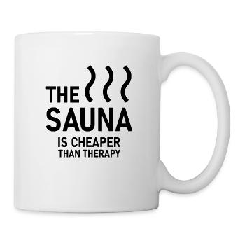 The Sauna Geschenk Saunahaus Banja Spa Hamam - Tasse - Weiß - Rechts