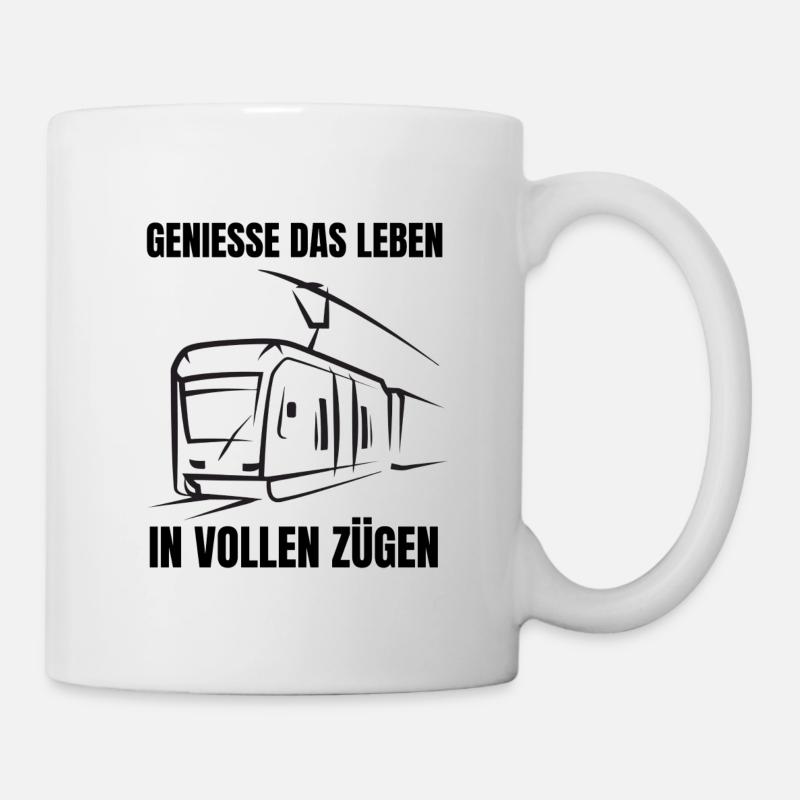 Dampflok Zugführer Spruch Zug Schaffner Lokführer - Tasse - Weiß