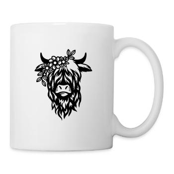 Vache agriculteur Écossaise De hautes terres Cadeau - Mug blanc - blanc - Droite