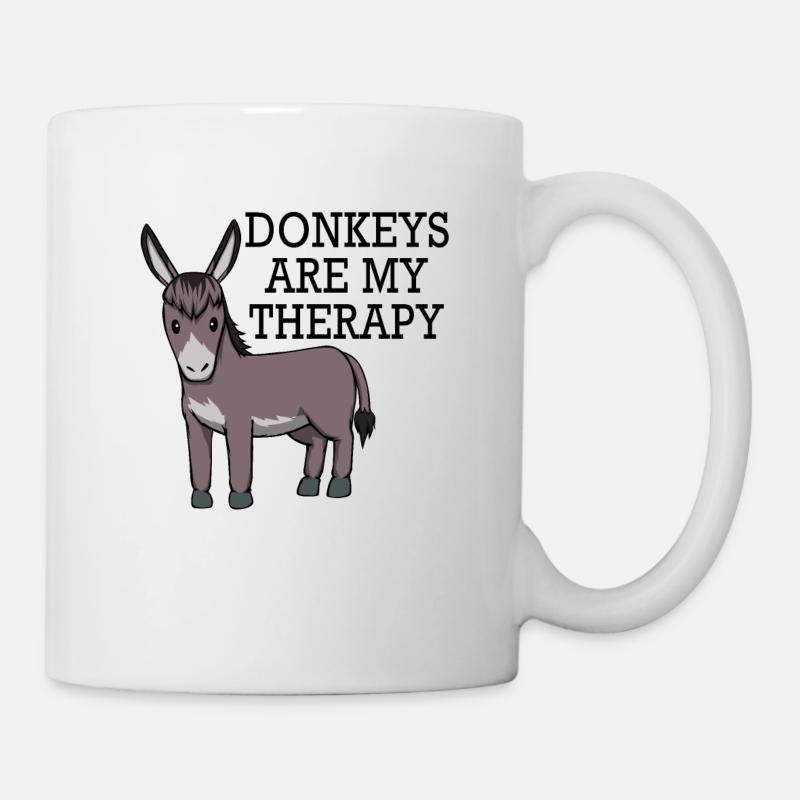 Ânes comme thérapie Drôle de mule Citation - Mug blanc - blanc