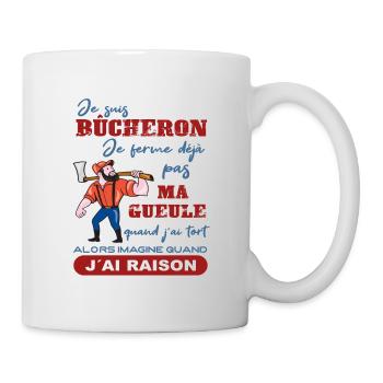 Je suis Bûcheron Forestier Homme solide Cadeau - Mug blanc - blanc - Droite