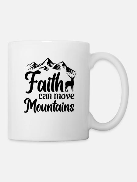 Faith can move mountains hiking - Mug blanc - blanc