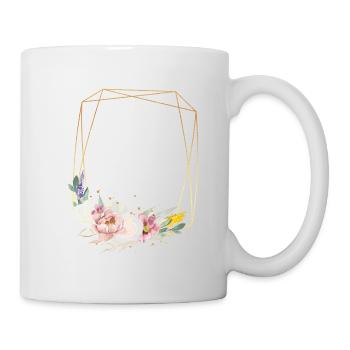 Blumen Geometrisch personalisierbar - Tasse - Weiß - Rechts