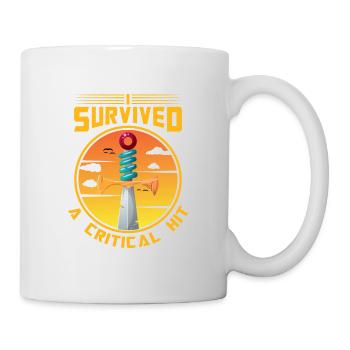 lustig ich habe einen kritischen Treffer überlebt, - Tasse - Weiß - Rechts