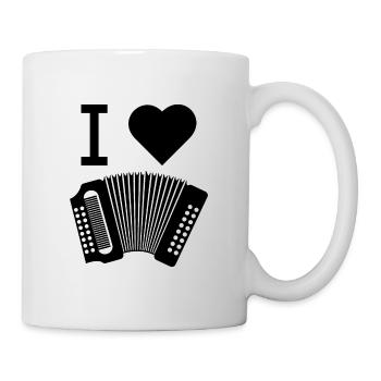 I love accordion Geschenk Ziehharmonika - Tasse - Weiß - Rechts