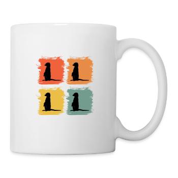 Meerkat Mongoose Retro Pop Art Gift Idea - Mug - white - Right
