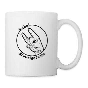 Ruhe Schweigefuchs Geschenk Schweigefuchs Lehrer - Tasse - Weiß - Rechts
