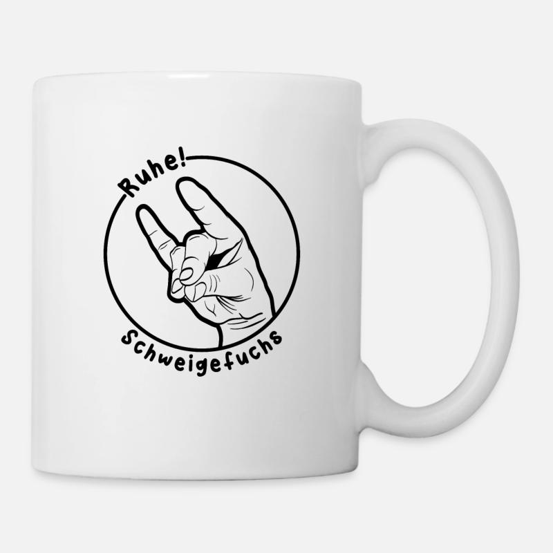 Ruhe Schweigefuchs Geschenk Schweigefuchs Lehrer - Tasse - Weiß