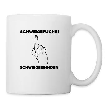 Schweigefuchs schweigeeinhorn Geschenk Lehrer - Tasse - Weiß - Rechts