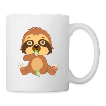 Baby Faultier - Tasse - Weiß - Rechts