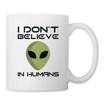 Je ne crois pas aux humains - Mug blanc - blanc - Droite