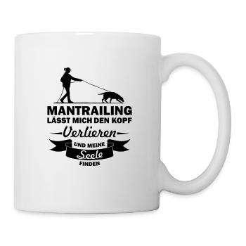 Mantrailing laissez-moi le cadeau de la tête chien de recherche - Mug blanc - blanc - Droite