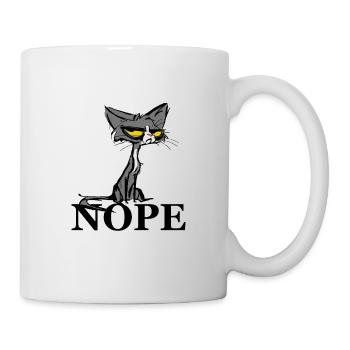 Nope Katze Nein Lustige Anti Social Katzen - Tasse - Weiß - Rechts