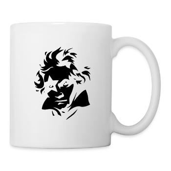 Ludwig van Beethoven Portrait Silhouette - Mug - white - Right