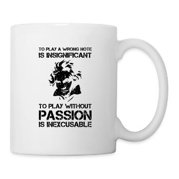 To play a wrong note Geschenk Beethoven Silhouette - Tasse - Weiß - Rechts